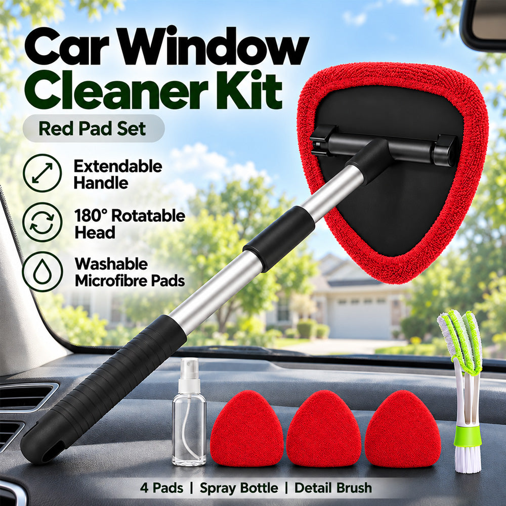 🚗 50% OFF🧼 9PCS Car Window Cleaner Kit✨ Extendable Handle & Windshield Cleaning Tool