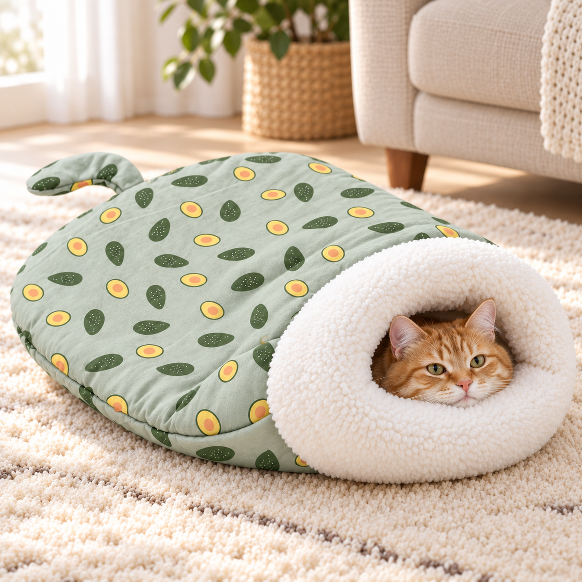 UPSELL🐾🔥 Best Seller! Semi-Enclosed Warm Pet Sleeping Bag Bed – Windproof Plush Cozy Nest for Cats & Small Dogs, Perfect for Winter Naps ❄️