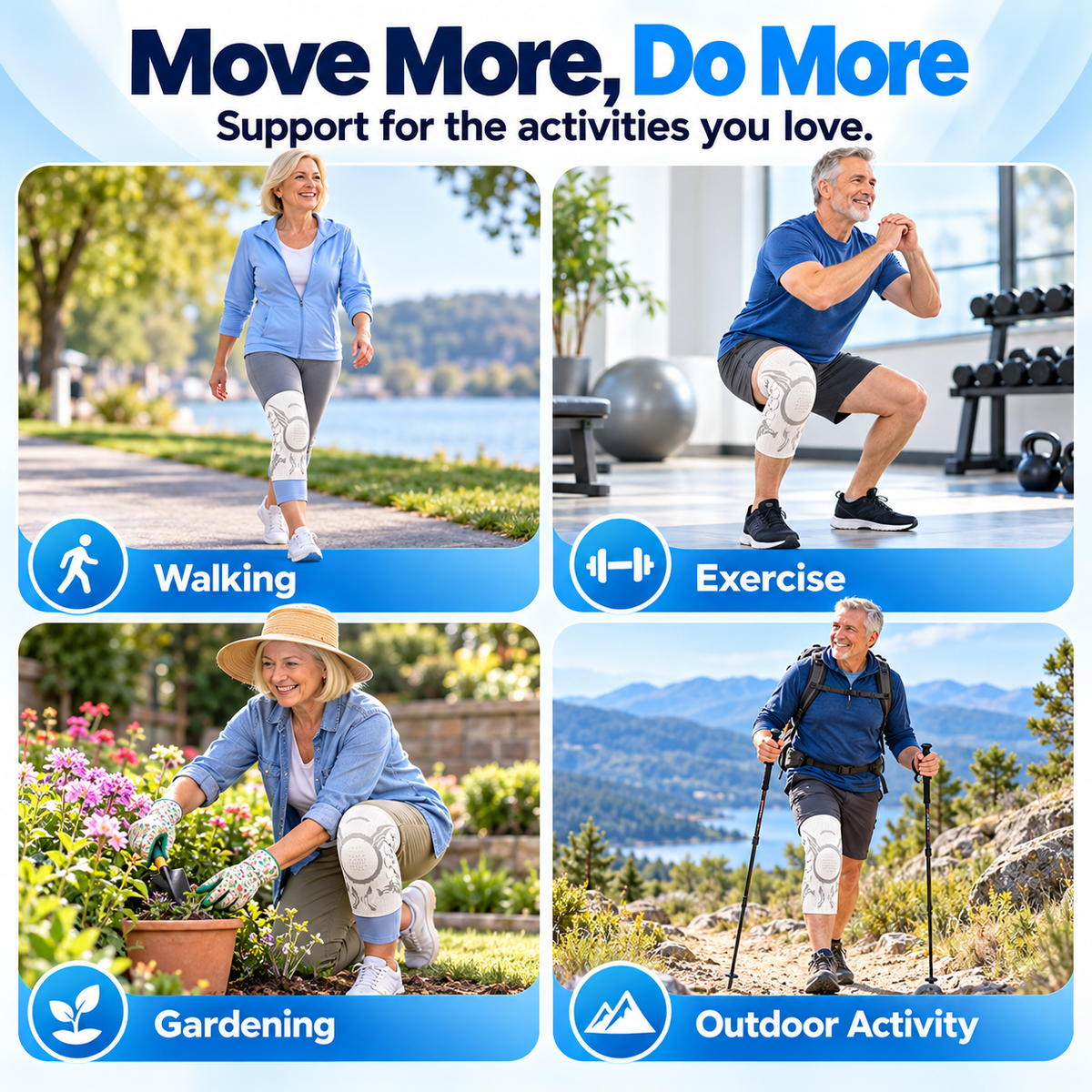 🦵 Adjustable Knee Support Brace – Compression & Stability for Everyday Movement