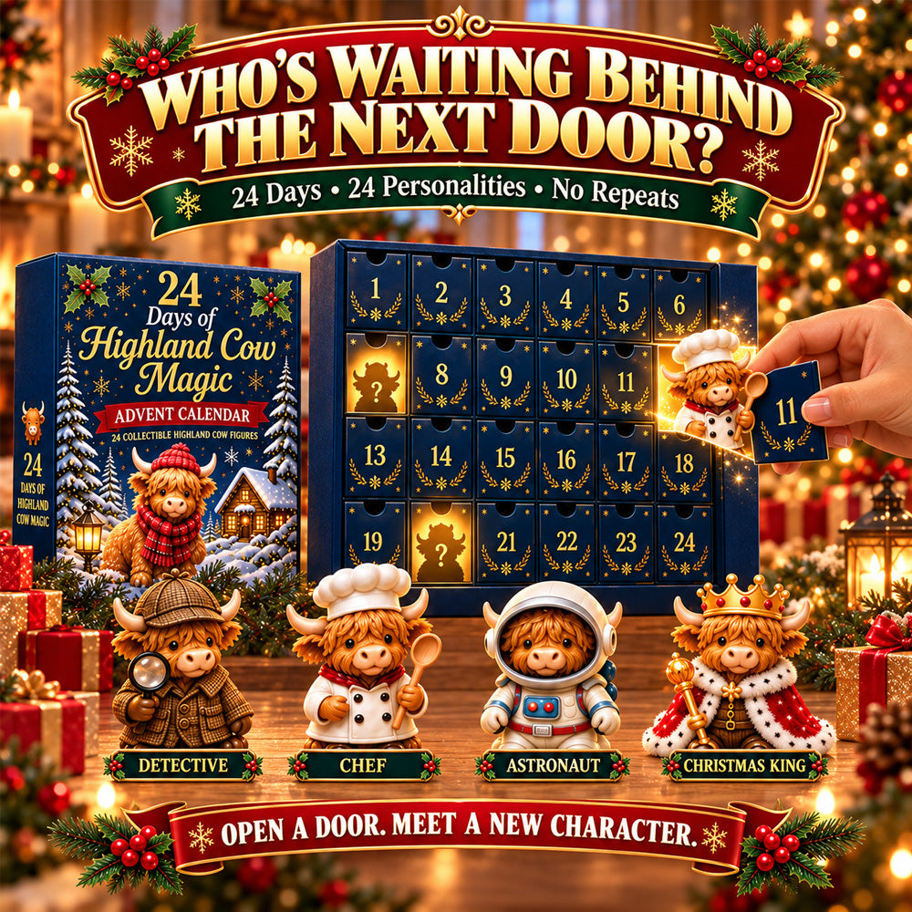 Opening door 11 of the Midnight Blue calendar to find the chef cow