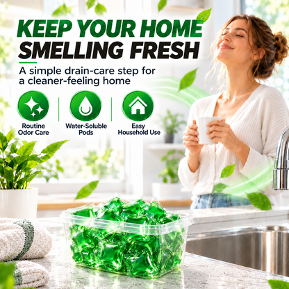 🥳Buy 1 Get 1 Free – 100 Pods Total! Drain Deodorizer Pods – Bio‑enzyme formula neutralizes smells at the source. Instant fresh scent, no harsh chemicals. 🚰✅