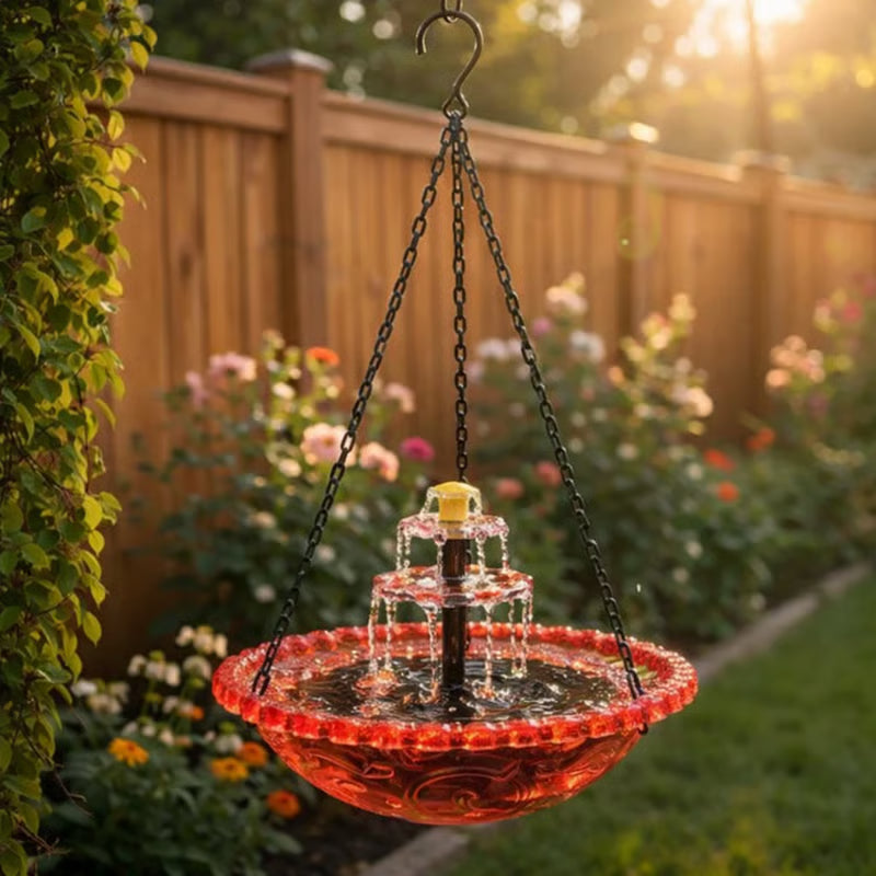 🔥🔥2026 Spring Sale 40% Off--🐦Solar Cascade Hanging Bird Bath Fountain
