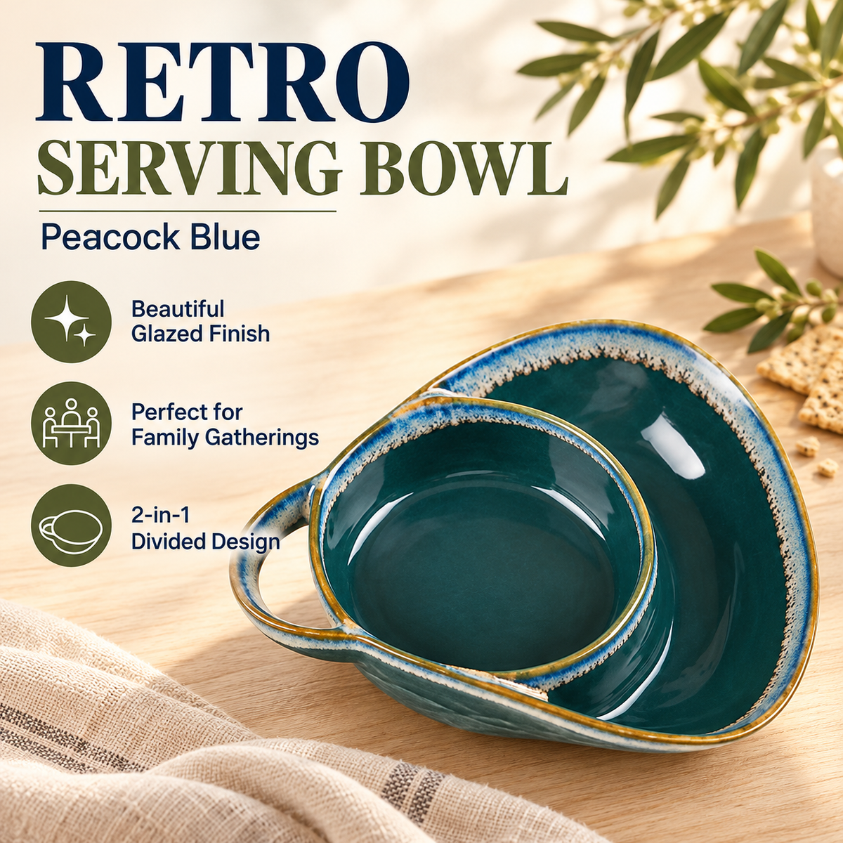 🥣 2-in-1 Anti-Soggy Cereal & Dip Bowl Set – Keep Crunchy & Creamy Separate