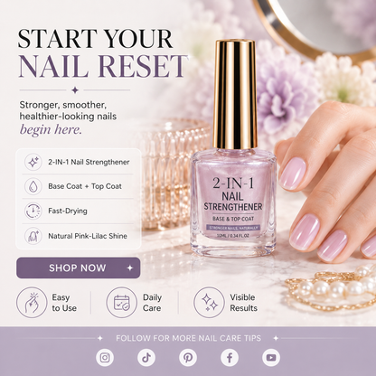 💅 50% OFF !! ⏰ Lilac Glossy Nail Strengthener – Strengthen Weak Nails & Restore Natural Shine