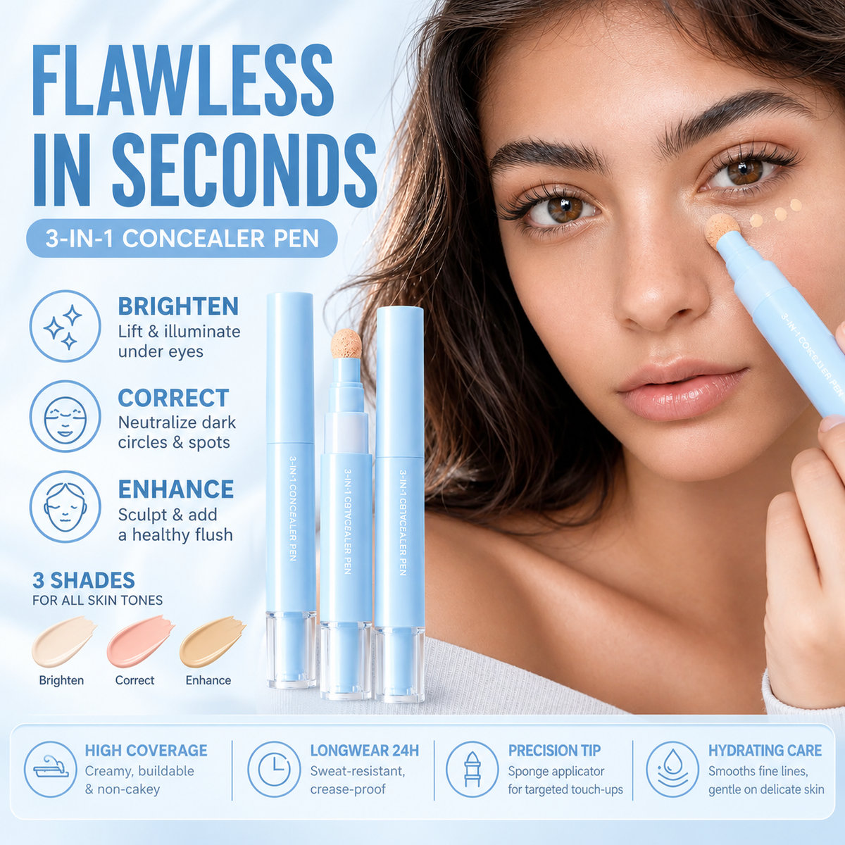 🔥Buy 1 Get 1 Free NOW!💄Multipurpose Hydrating Liquid Concealer Pen  ✨