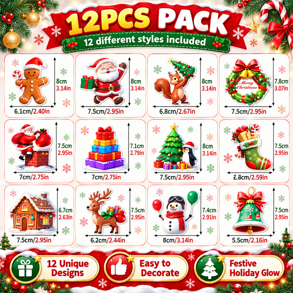 🥳New! Introductory Price - Half Price today🎄 Light-Up Christmas Wall Decals | No Drill, No Wires, Instant Holiday Glow 🎄