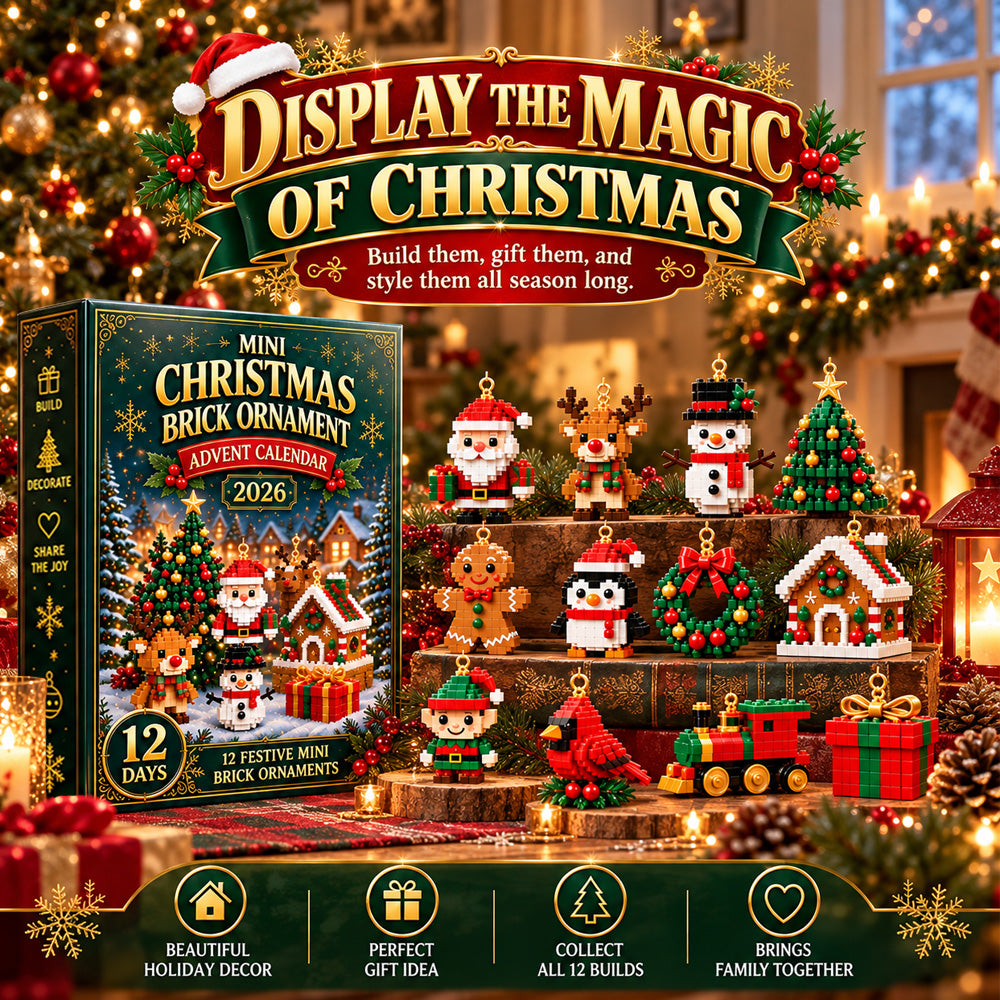 upsell⏳ Last day to save 49% – 🎄12-Day Mini Christmas Ornament Advent Calendar | 12 unique festive buildable designs with hanging loops—perfect for decorating Christmas trees, wreaths, and holiday displays 🧱