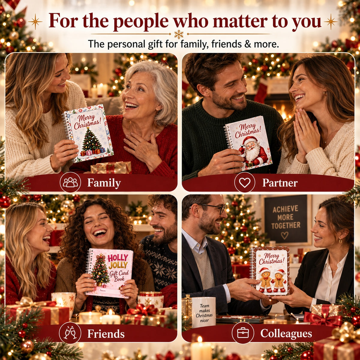 🔥Shockingly low price🎁Ready for Christmas!🎅Christmas Gift Card Booklet -👍DIY Spiral-Bound Christmas Gift Card Holder Book