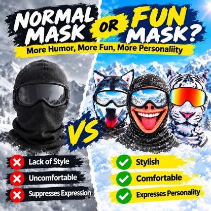 ⏳ Save 49% Today Only! 😂 Funny Thermal Balaclava – Warm, Soft & Stretchy ☁️ Hilarious Designs & 4 Ways to Wear for Skiing, Outdoor Adventures & Everyday Comfort 🎿