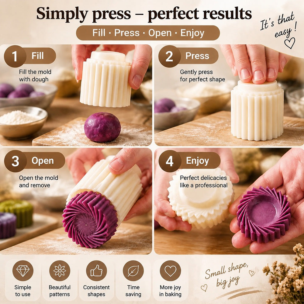 🍪✨Grab Our Dual‑Ended Pastry Press Mold | Create Pro‑Level Cookies & Pastries With Zero Baking Skills, Kids‑Friendly for DIY Baking, Homemade Gift‑Making & Space‑Saving Stress‑Free Festive Snack Prep