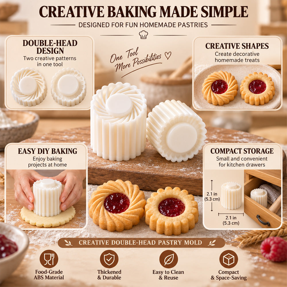 🥮🥮Creative Double-Ended Pastry Mold – 2-in-1 Design for Easy & Beautiful Baking