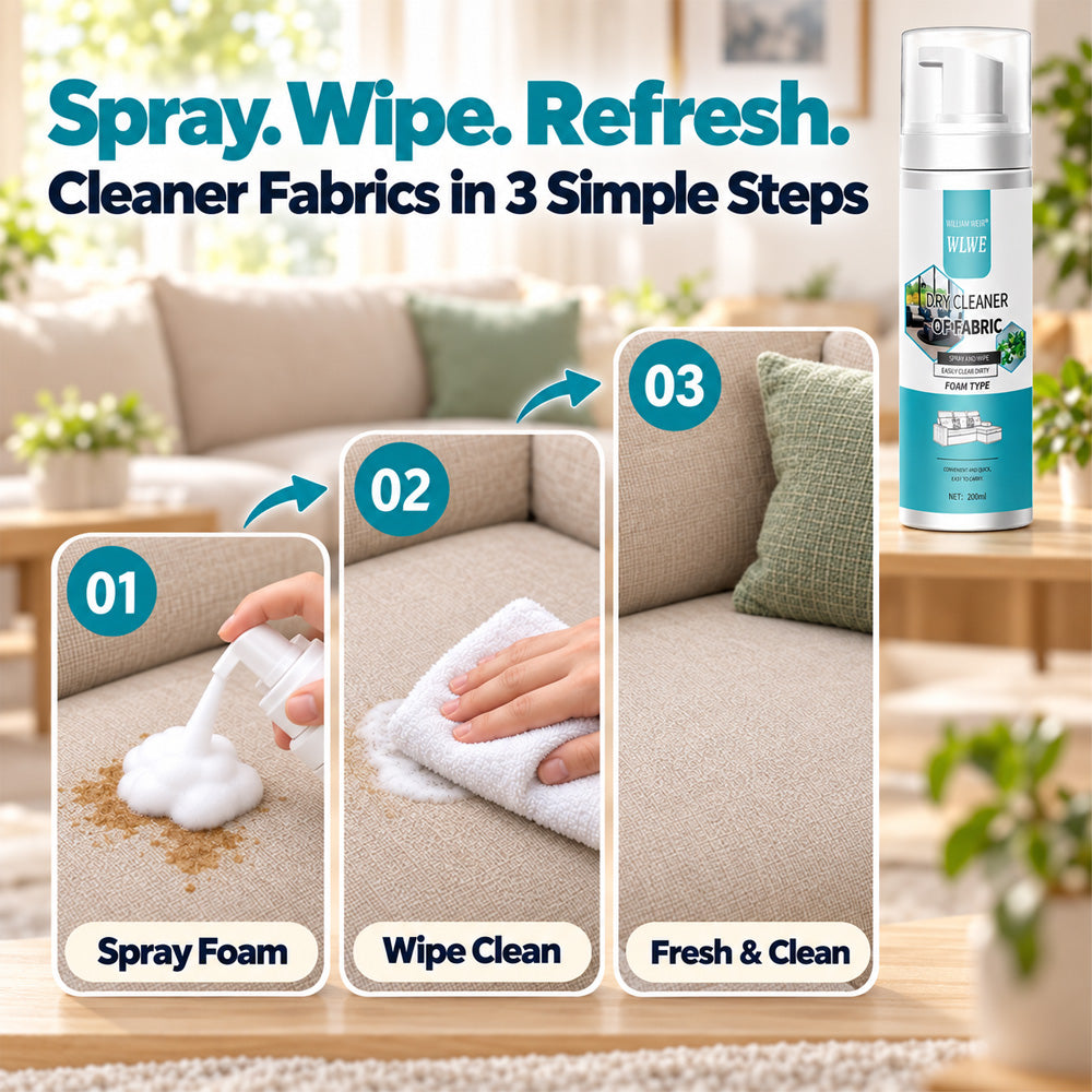 🫧🫧 No Washing, No Soaking – Powerful Foam Fabric Stain Cleaner