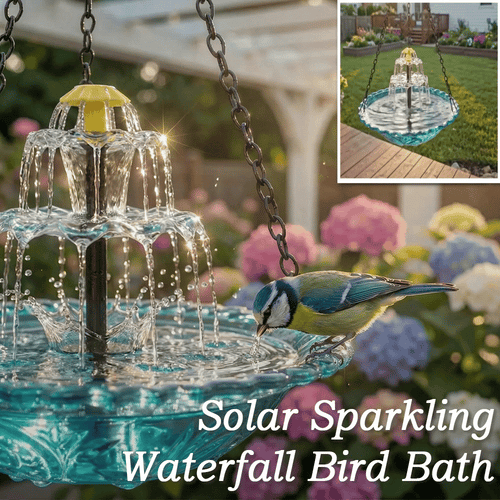 🔥🔥2026 Spring Sale 40% Off--🐦Solar Cascade Hanging Bird Bath Fountain