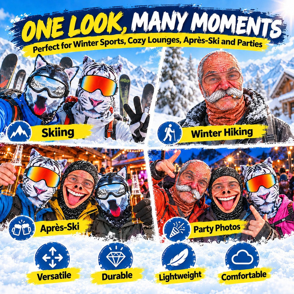 ⏳ Save 49% Today Only! 😂 Funny Thermal Balaclava – Warm, Soft & Stretchy ☁️ Hilarious Designs & 4 Ways to Wear for Skiing, Outdoor Adventures & Everyday Comfort 🎿