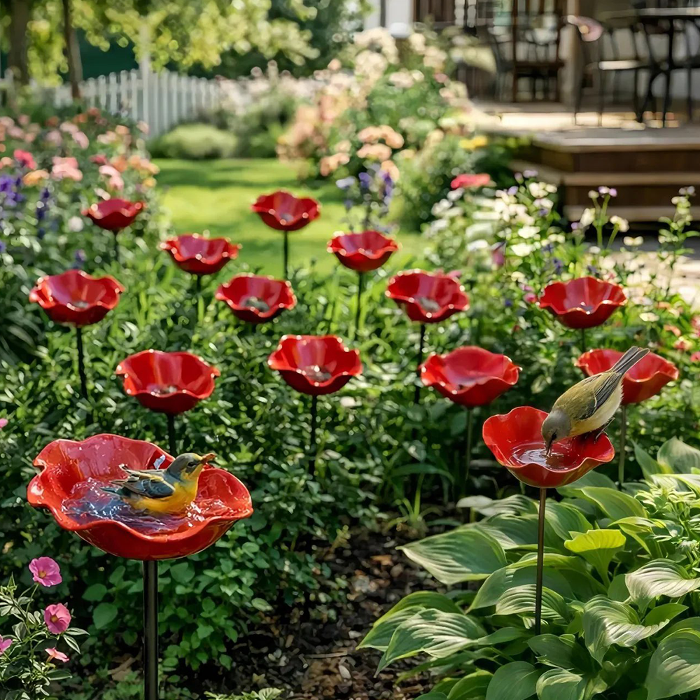 💖🎁 Mother's Day gifts for 2026 with 49% off 🎁Handcrafted metal garden stake featuring a flower and a bird 🐦