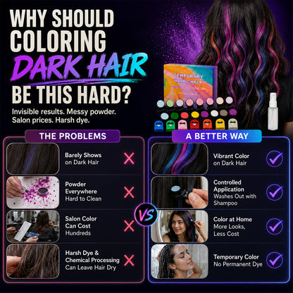 🔥 LIMITED-TIME OFFER –50% OFF! 🌈 12-Color Temporary Hair Chalk Set for Halloween, Parties & Festivals 🎃