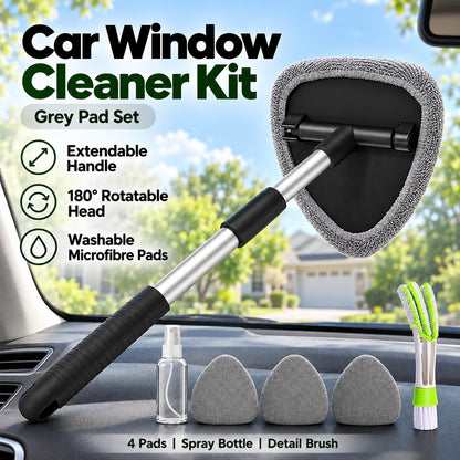 🚗 50% OFF🧼 9PCS Car Window Cleaner Kit✨ Extendable Handle & Windshield Cleaning Tool