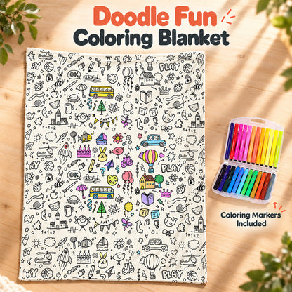 🔥LAST DAY SALE 50% OFF!!🎨✨ | Creative Coloring Blanket  + FREE 15-Color Fabric Marker Set, Perfect for Kids, Family Fun & Creative Gifting!