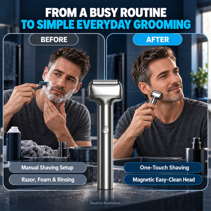 🪒Men's Rechargeable Foil Electric Shaver ⚡🧔– Efficient Close Shaving, Cordless Portable Wet & Dry Beard Razor for Daily Grooming