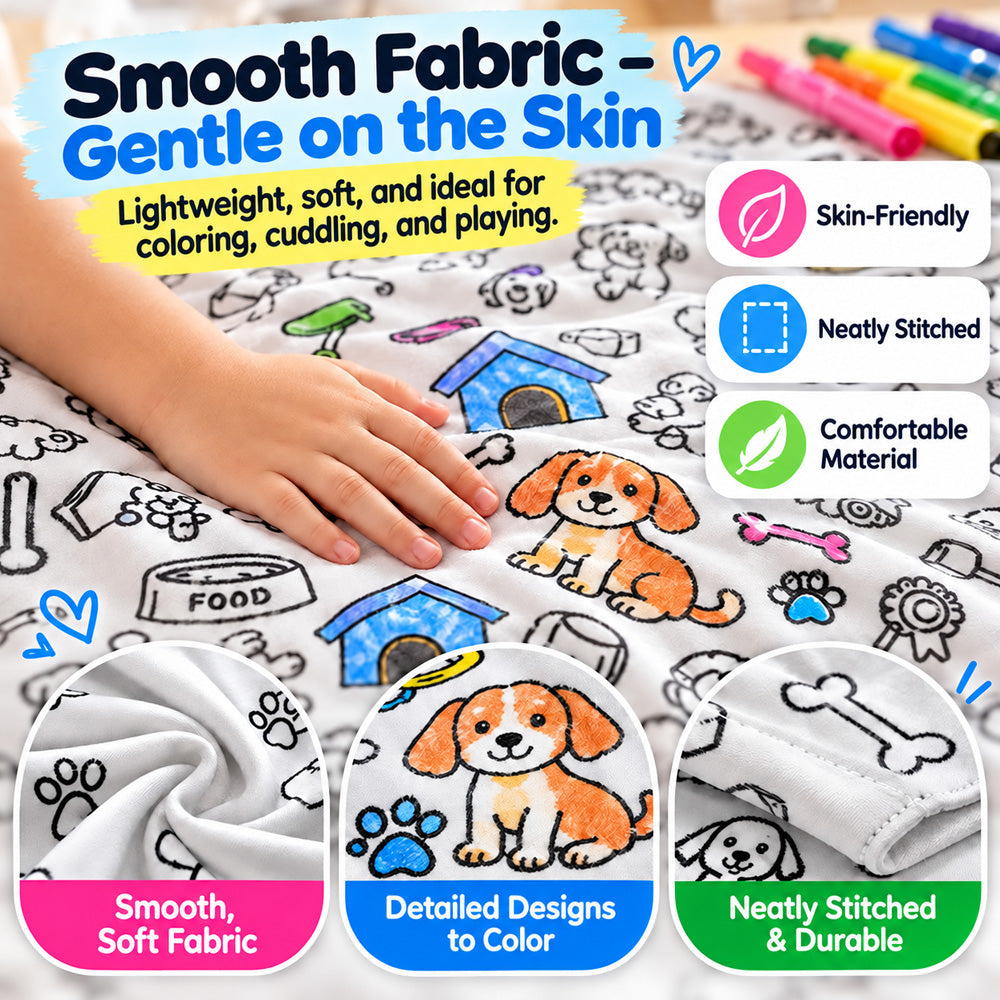 💥💰Best price guaranteed🔥LAST DAY SALE 50% OFF+Free Marker Pen Set!!🎨✨Creative Cozy Coloring Blanket Kit | Creative Arts & Crafts, Ultimate DIY Gift