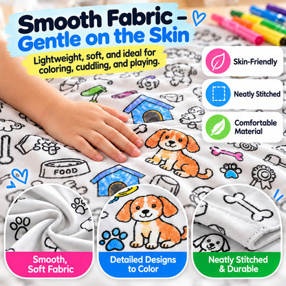 💥💰Best price guaranteed🔥LAST DAY SALE 50% OFF+Free Marker Pen Set!!🎨✨Creative Cozy Coloring Blanket Kit | Creative Arts & Crafts, Ultimate DIY Gift