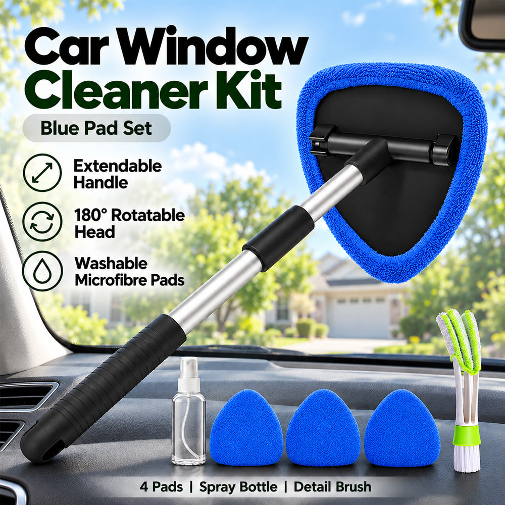 🚗 50% OFF🧼 9PCS Car Window Cleaner Kit✨ Extendable Handle & Windshield Cleaning Tool