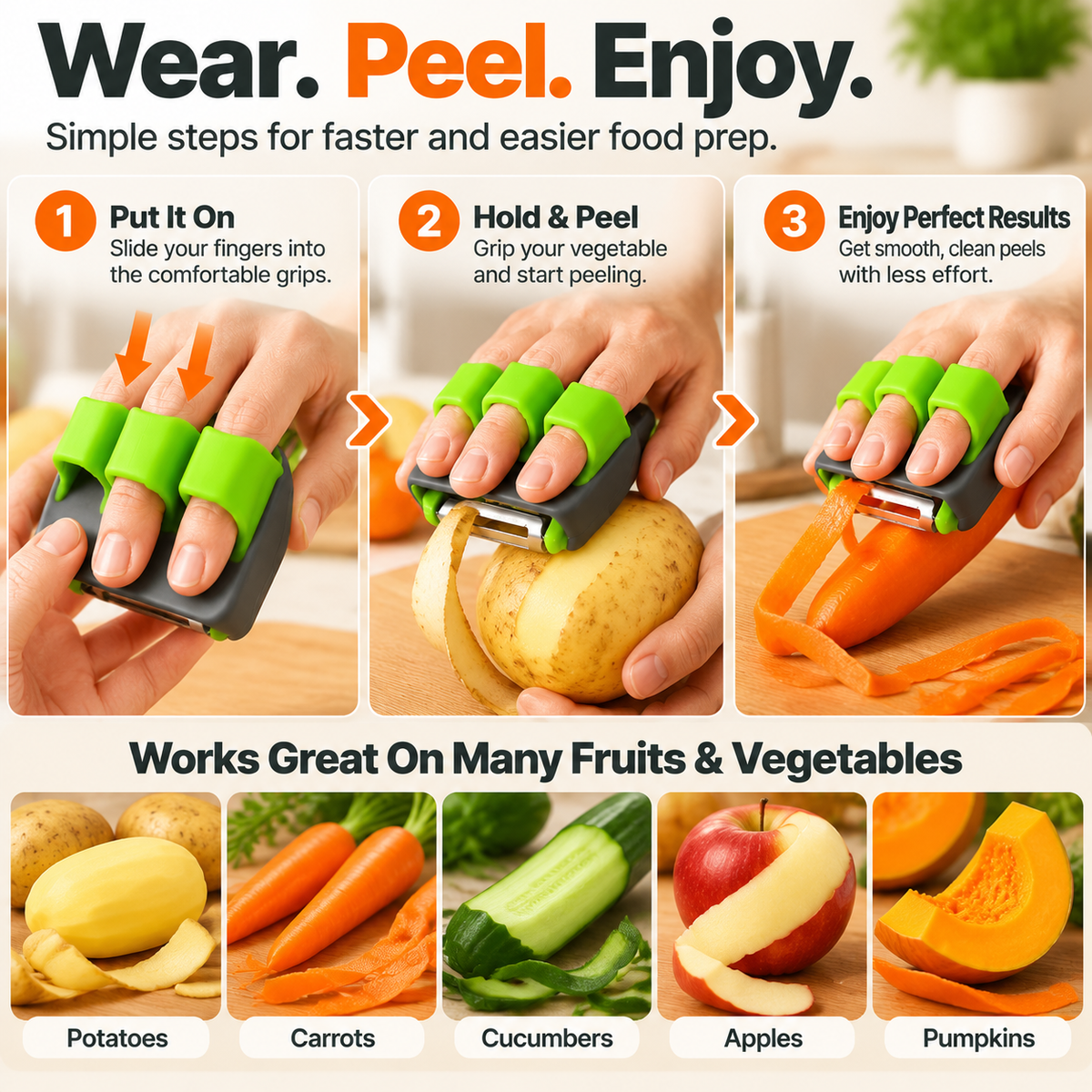 🎉2026 New Ergonomic Two-Finger Fruit and Vegetable Peeler