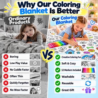💥💰Best price guaranteed🔥LAST DAY SALE 50% OFF+Free Marker Pen Set!!🎨✨Creative Cozy Coloring Blanket Kit | Creative Arts & Crafts, Ultimate DIY Gift