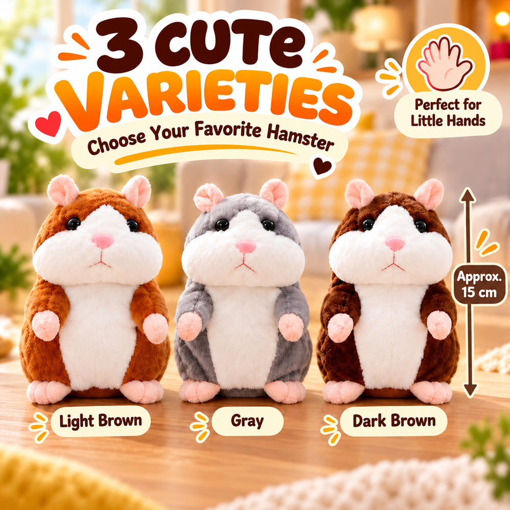 🐹 Talking Hamster Plush – repeats whatever you say, auto head-shaking, hilarious fun for kids & adults🎁