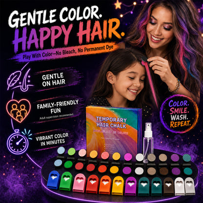 🔥 LIMITED-TIME OFFER –50% OFF! 🌈 12-Color Temporary Hair Chalk Set for Halloween, Parties & Festivals 🎃
