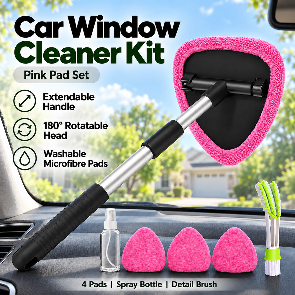 🚗 50% OFF🧼 9PCS Car Window Cleaner Kit✨ Extendable Handle & Windshield Cleaning Tool