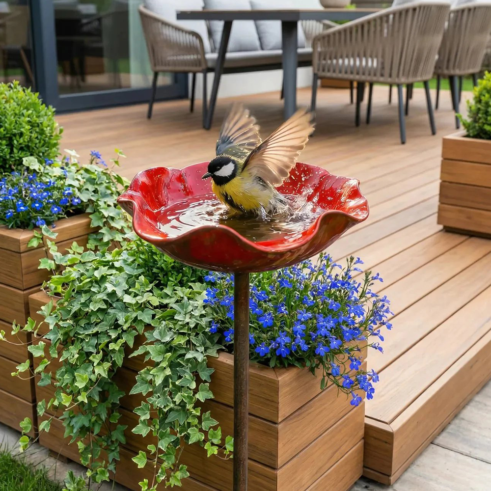 💖🎁 Mother's Day gifts for 2026 with 49% off 🎁Handcrafted metal garden stake featuring a flower and a bird 🐦
