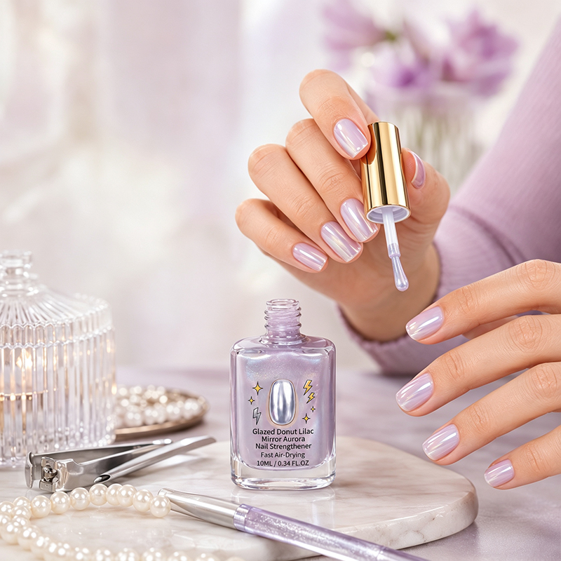 💅 40% OFF !! ⏰ Lilac Glossy Nail Strengthener – Strengthen Weak Nails & Restore Natural Shine