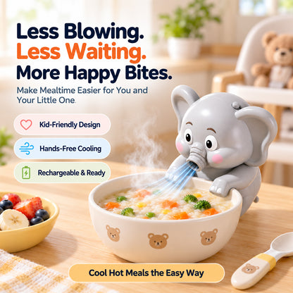 🐘 Hands-Free Food Cooling Fan – Cool Hot Meals Faster Without Blowing