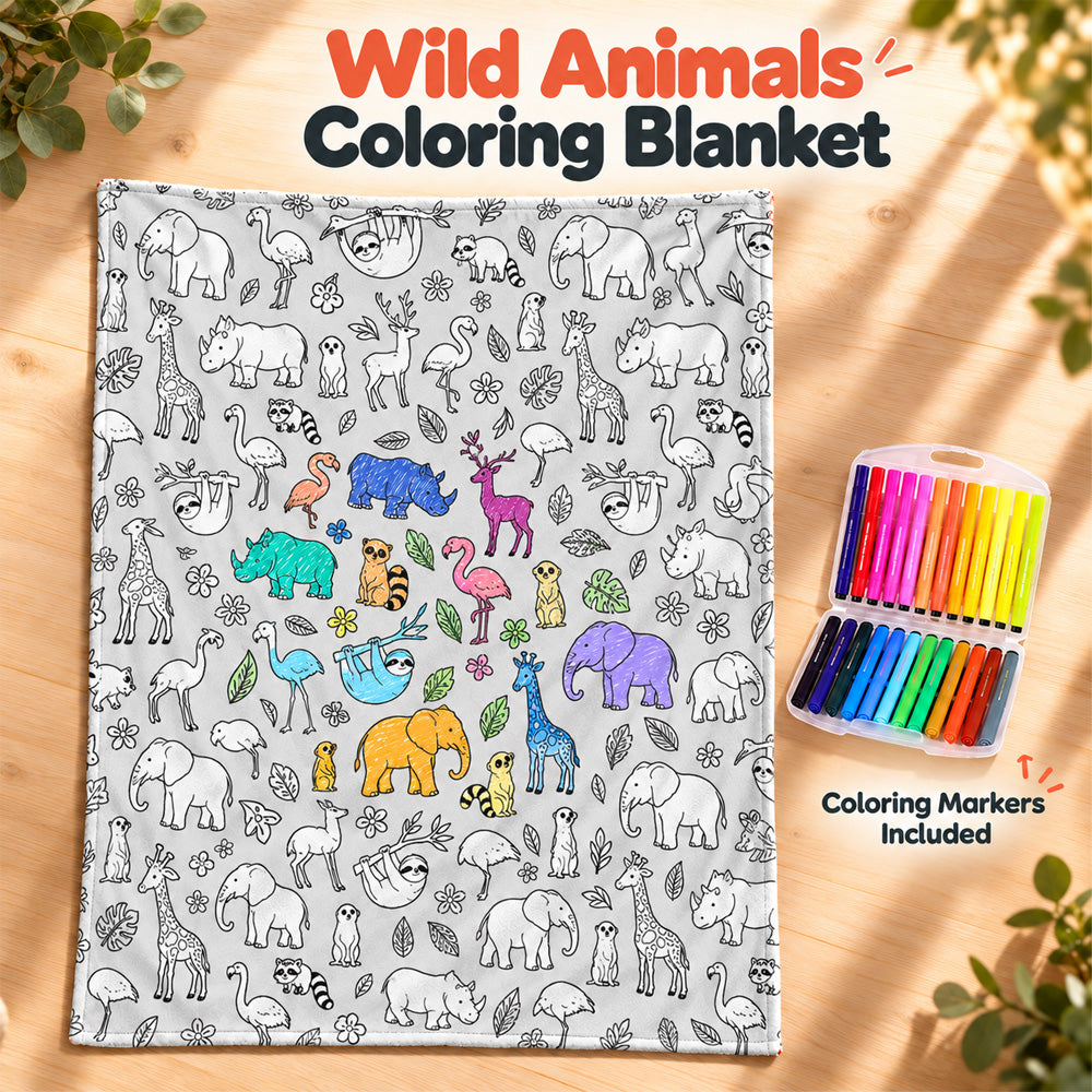 🔥LAST DAY SALE 50% OFF!!🎨✨ | Creative Coloring Blanket  + FREE 15-Color Fabric Marker Set, Perfect for Kids, Family Fun & Creative Gifting!