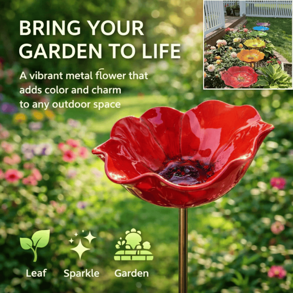 💖🎁 Mother's Day gifts for 2026 with 49% off 🎁Handcrafted metal garden stake featuring a flower and a bird 🐦