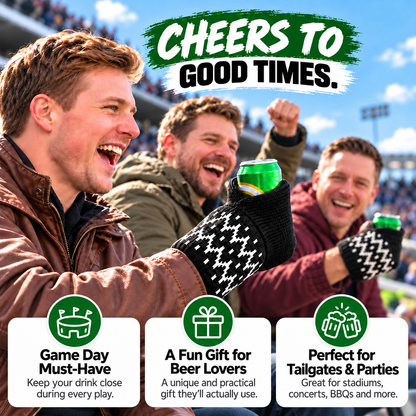 🧤🧤Cozy Knit Drink Mittens – 🥤Hands-Free Wearable Cup Holder for Holiday Parties Winter Gatherings & Outdoor Fun