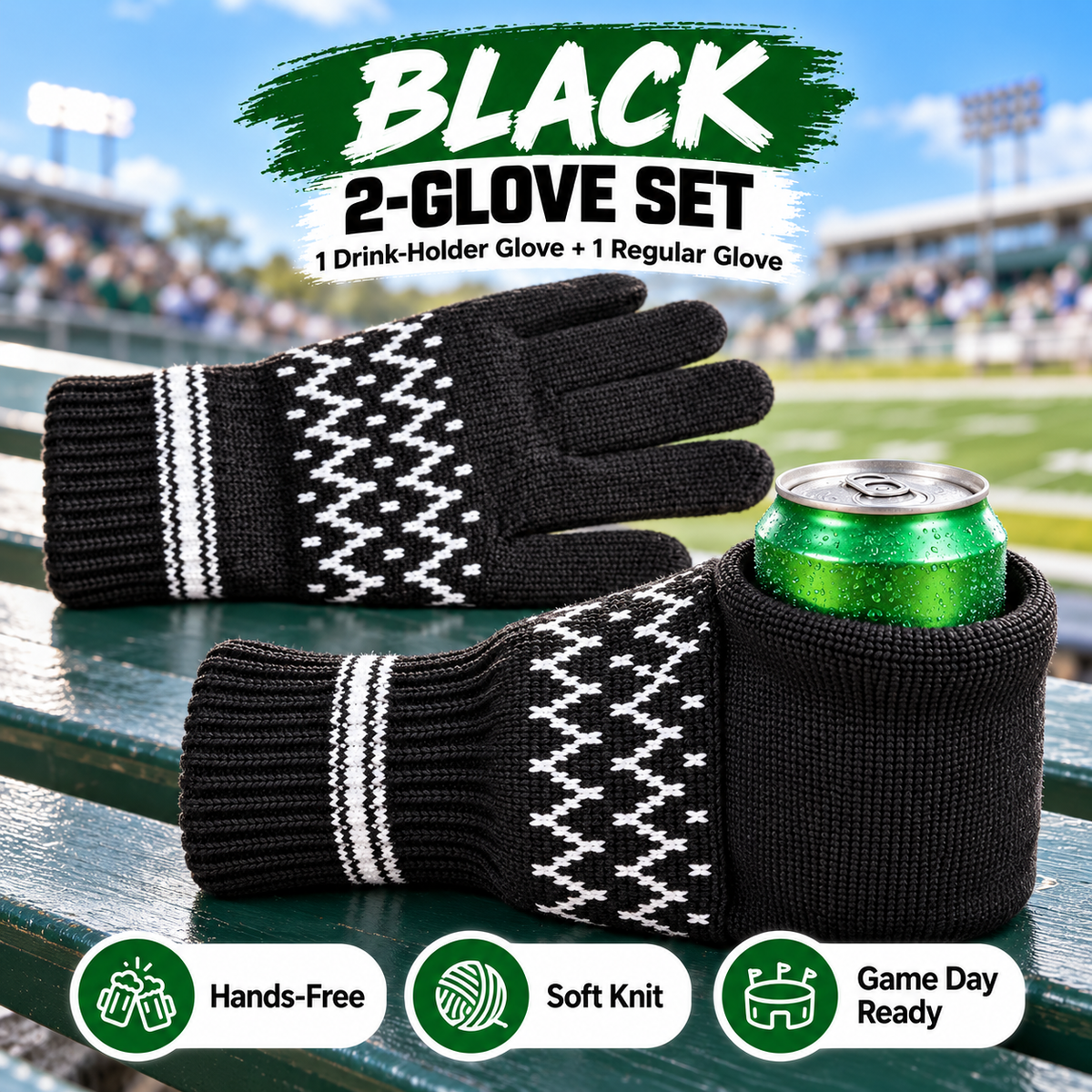 🧤🧤Cozy Knit Drink Mittens – 🥤Hands-Free Wearable Cup Holder for Holiday Parties Winter Gatherings & Outdoor Fun