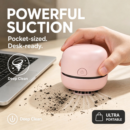 🎉50% OFF🎉✨ Portable Mini Desk Vacuum Cleaner | USB Rechargeable Compact Desktop Vacuum for Keyboard, Dust, Crumbs & Car Cleaning