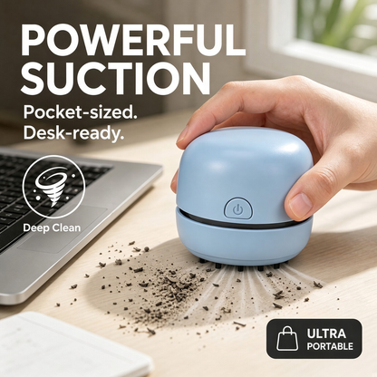 🎉50% OFF🎉✨ Portable Mini Desk Vacuum Cleaner | USB Rechargeable Compact Desktop Vacuum for Keyboard, Dust, Crumbs & Car Cleaning
