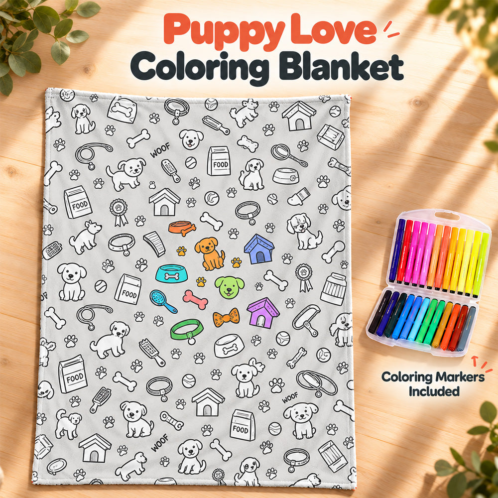 🔥LAST DAY SALE 50% OFF!!🎨✨ | Creative Coloring Blanket  + FREE 15-Color Fabric Marker Set, Perfect for Kids, Family Fun & Creative Gifting!