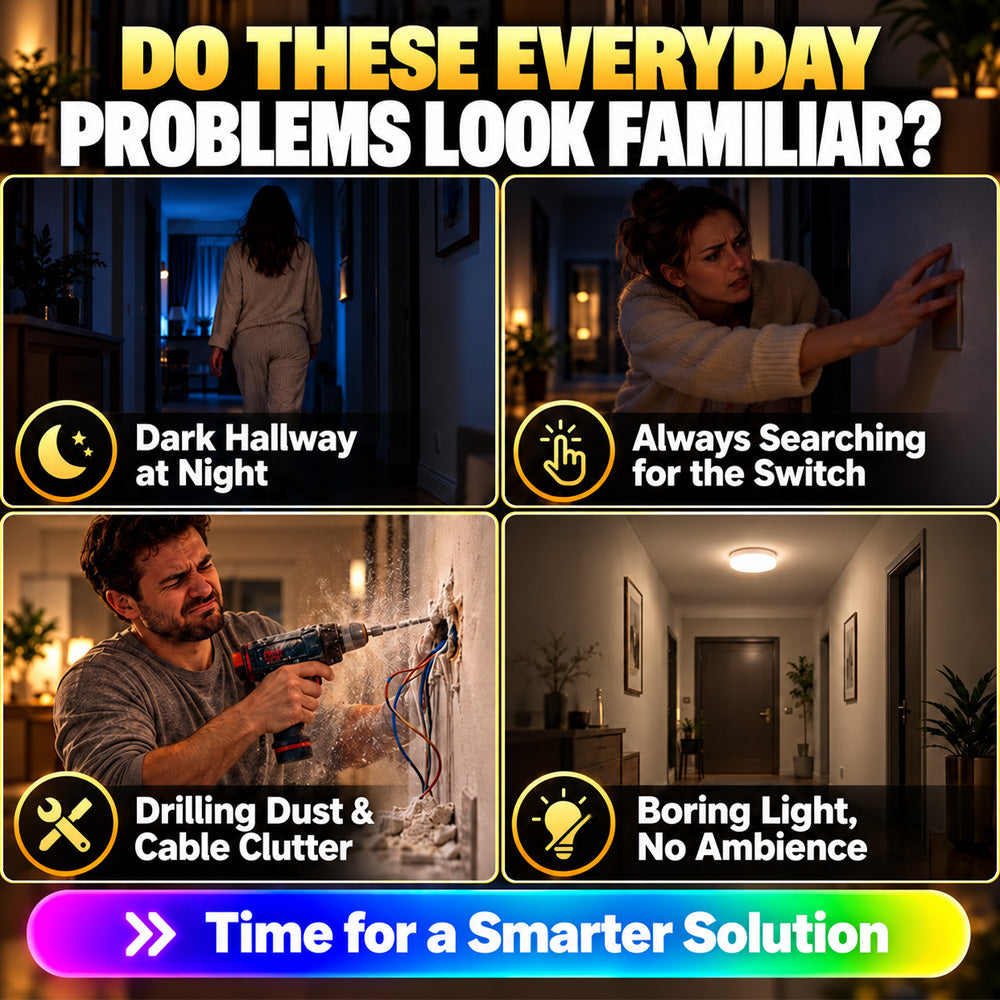 💸BOGOF+50% OFF!! ⏰Magnetic RGB Motion Sensor Night Light ✨ | No Drill Wireless Rechargeable LED Lamp, Ideal for Dark Stairs, Hallways & Night Time Trips