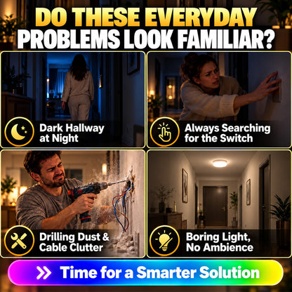 💸BOGOF+50% OFF!! ⏰Magnetic RGB Motion Sensor Night Light ✨ | No Drill Wireless Rechargeable LED Lamp, Ideal for Dark Stairs, Hallways & Night Time Trips