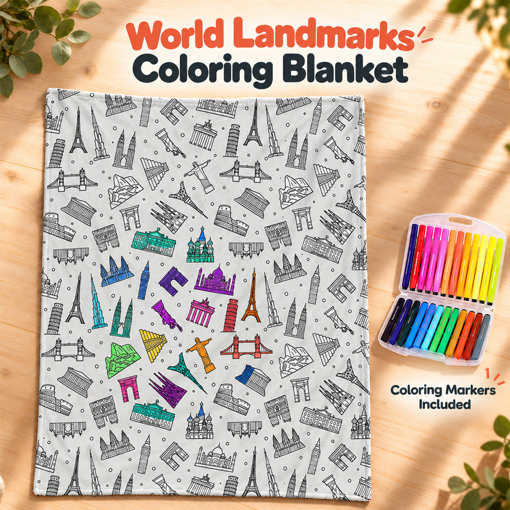 🔥LAST DAY SALE 50% OFF!!🎨✨ | Creative Coloring Blanket  + FREE 15-Color Fabric Marker Set, Perfect for Kids, Family Fun & Creative Gifting!