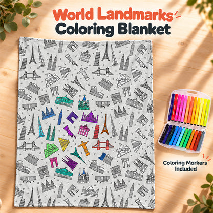🔥LAST DAY SALE 50% OFF!!🎨✨ | Creative Coloring Blanket  + FREE 15-Color Fabric Marker Set, Perfect for Kids, Family Fun & Creative Gifting!