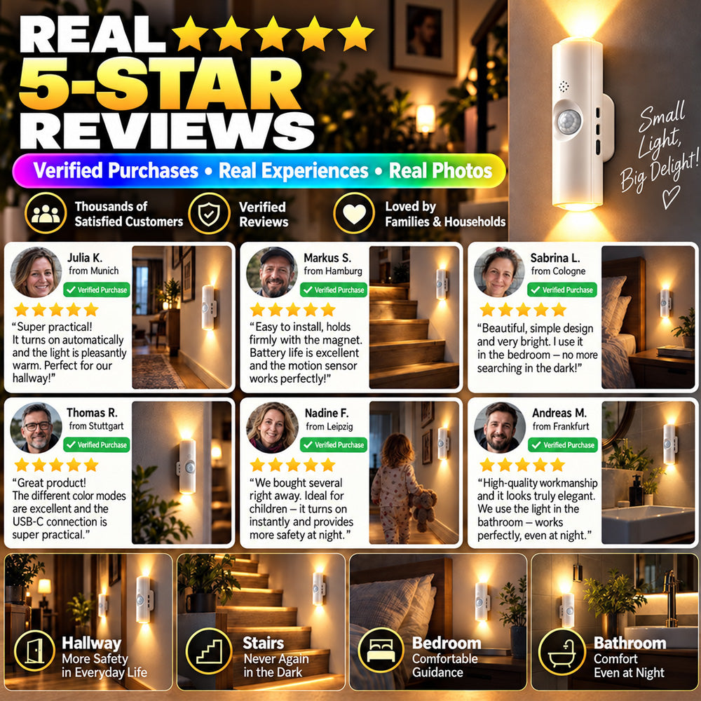 💸BOGOF+50% OFF!! ⏰Magnetic RGB Motion Sensor Night Light ✨ | No Drill Wireless Rechargeable LED Lamp, Ideal for Dark Stairs, Hallways & Night Time Trips