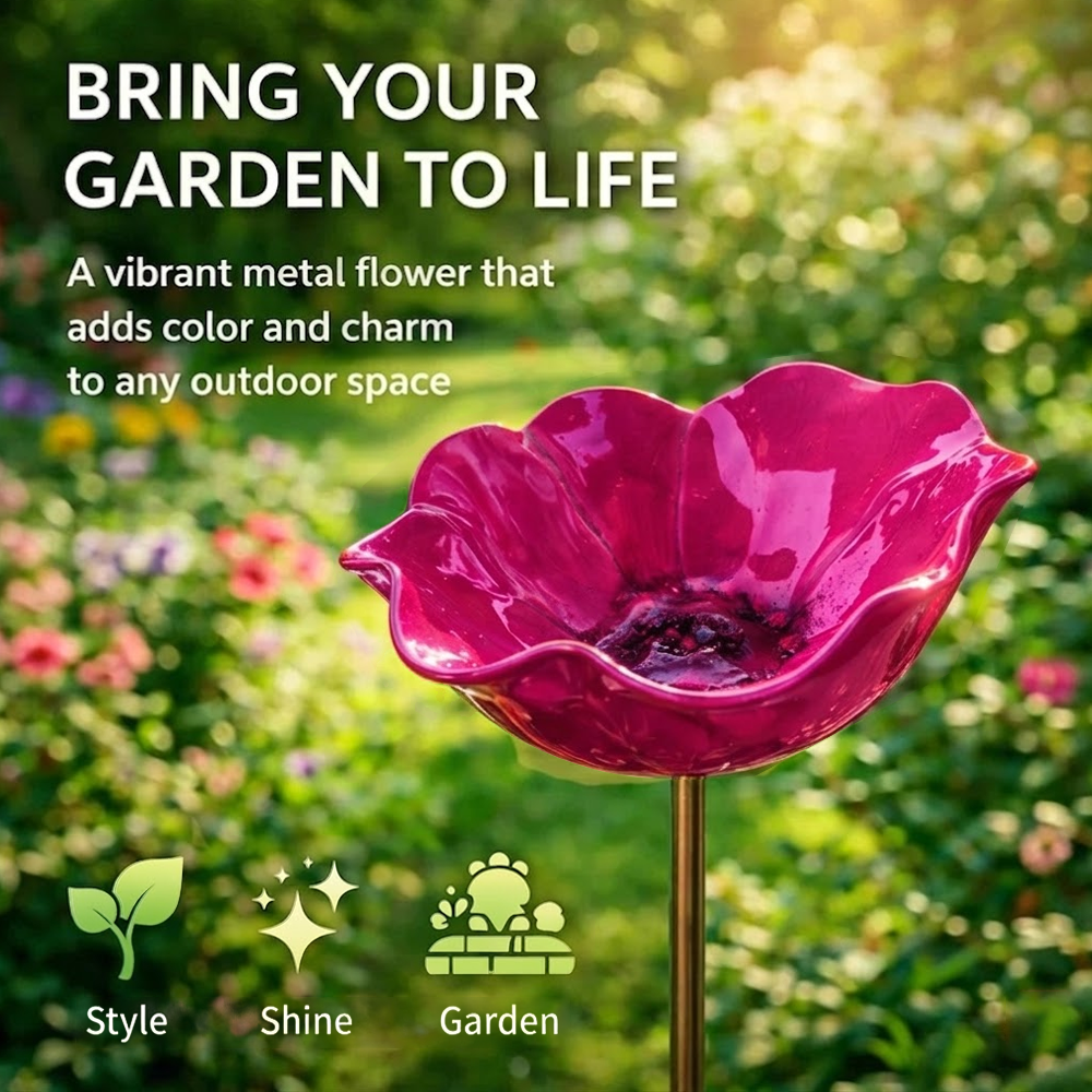 💖🎁 Mother's Day gifts for 2026 with 49% off 🎁Handcrafted metal garden stake featuring a flower and a bird 🐦