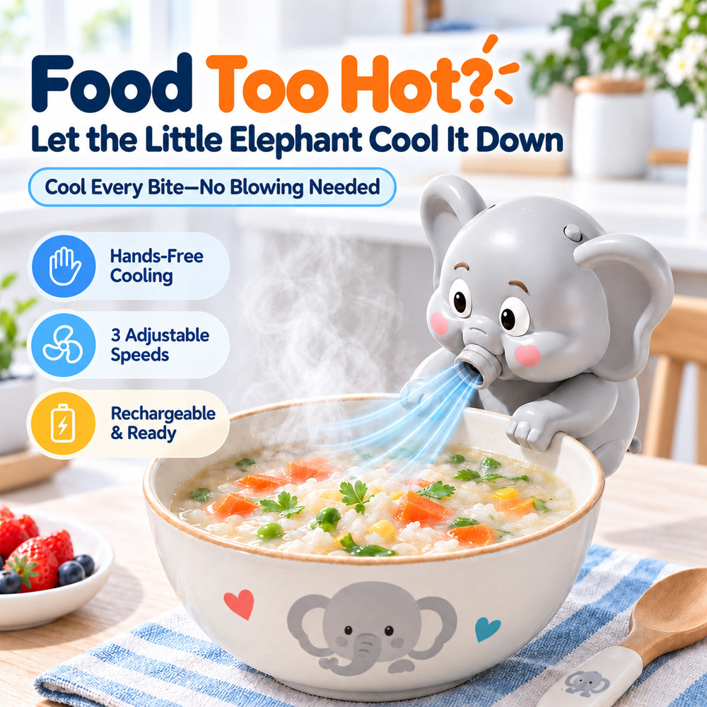 🐘 Hands-Free Food Cooling Fan – Cool Hot Meals Faster Without Blowing
