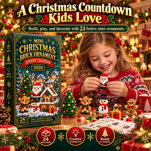 ⏳ Last day to save 49% – 🎄 24-Day Mini Christmas Ornament Advent Calendar | 24 unique festive buildable designs with hanging loops—perfect for decorating Christmas trees, wreaths, and holiday displays 🧱🎅