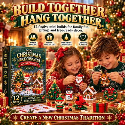 upsell⏳ Last day to save 49% – 🎄12-Day Mini Christmas Ornament Advent Calendar | 12 unique festive buildable designs with hanging loops—perfect for decorating Christmas trees, wreaths, and holiday displays 🧱